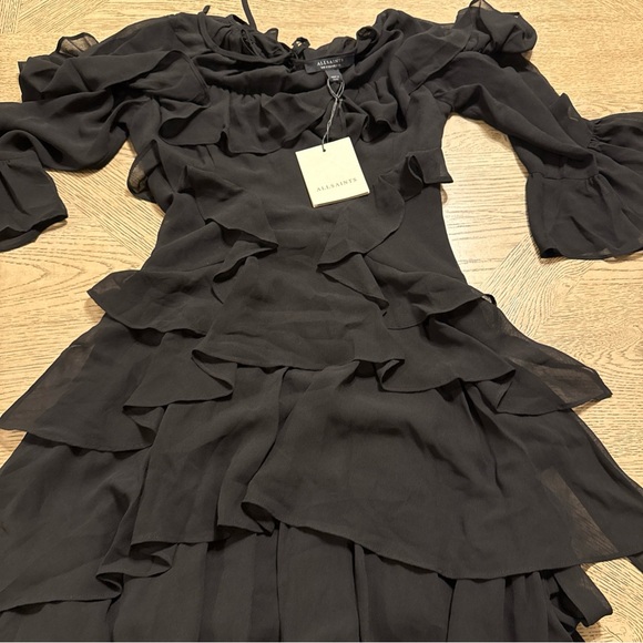 AllSaints Women's NAT Ruffle Dress Retails $429 Size Us4 - Picture 5 of 7
